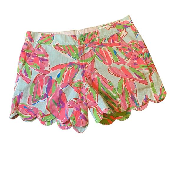 Lilly Pulitzer Pants - Lilly Pulitzer Buttercup In The Vias Shorts Size 0 Scalloped Edge 5" Inseam